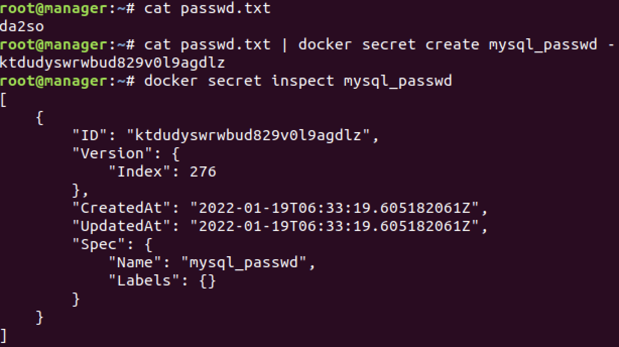 docker secret