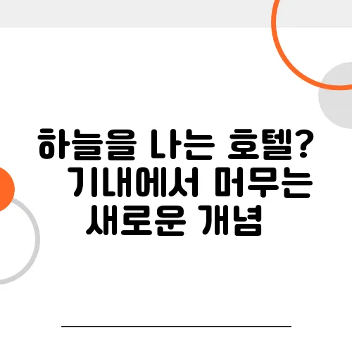하늘을 나는 호텔? – 기내에서 머무는 새로운 개념