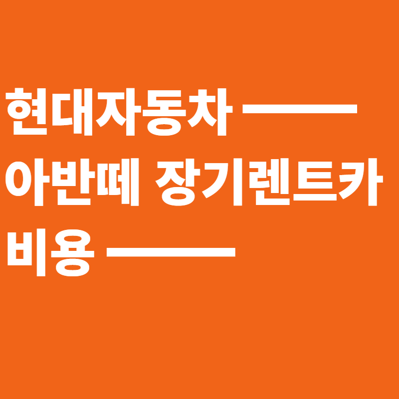 아반떼장기렌트비용