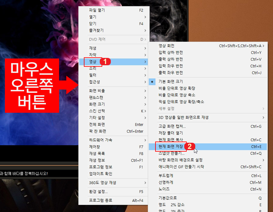 동영상 현재 화면 저장
