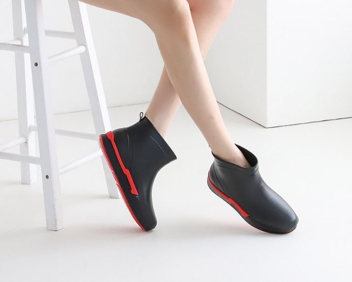  편안한 워커타입 2cm 쇼츠 장화 레인부츠