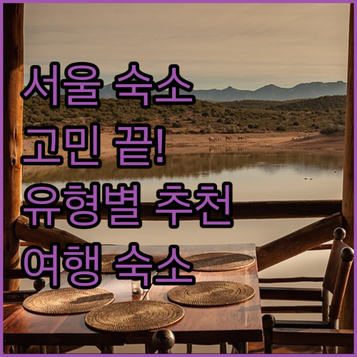 서울 여행 숙소 고민 종결자 다양한 