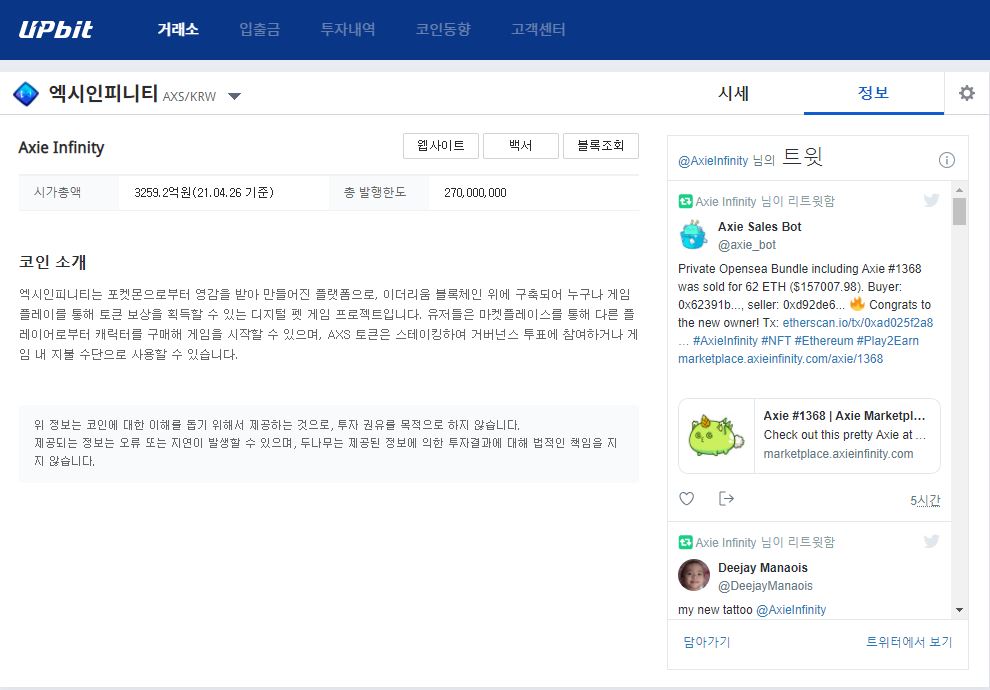  엑시인피니티(AXS) 투자전략 (4월 28일)