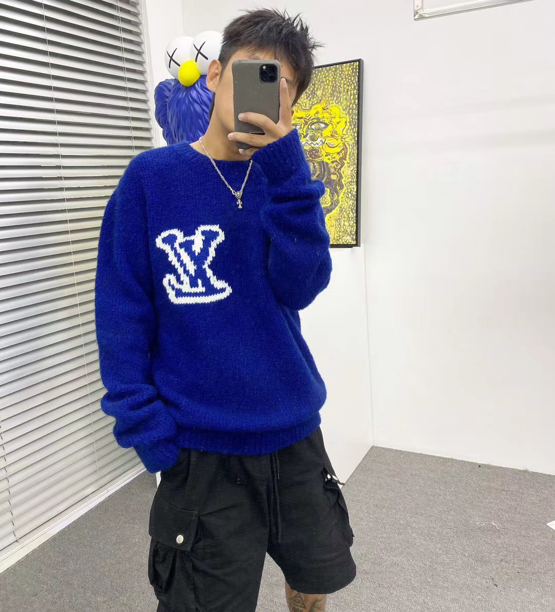  [LOUIS VUITTON] 루이비통 20FW LV 인타르시아 크루넥 니트 스웨터 1A7XOH