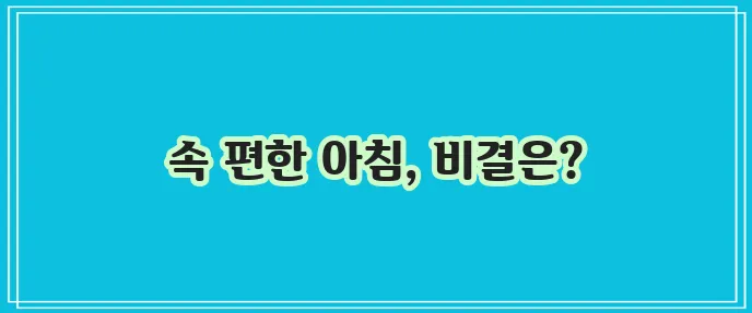 내과 의사 추천 건강한 아침 식사 메뉴