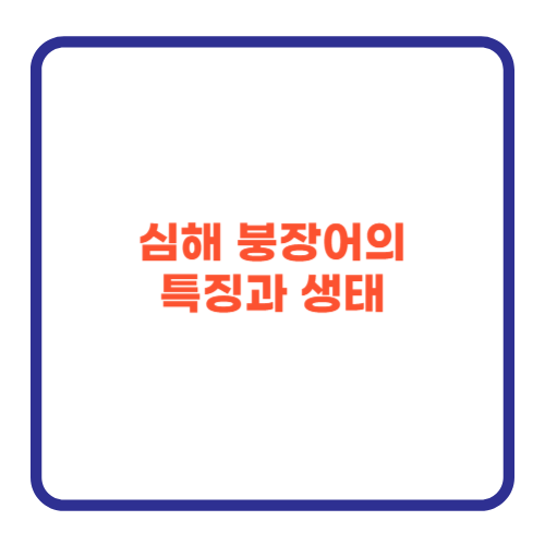 심해 붕장어의 특징과 생태
