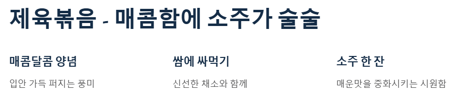 매콤함에 소주가 술술 제육볶음