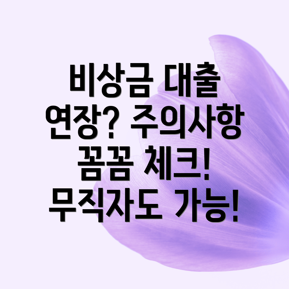 무직자 비상금 대출 상환 기한 연장