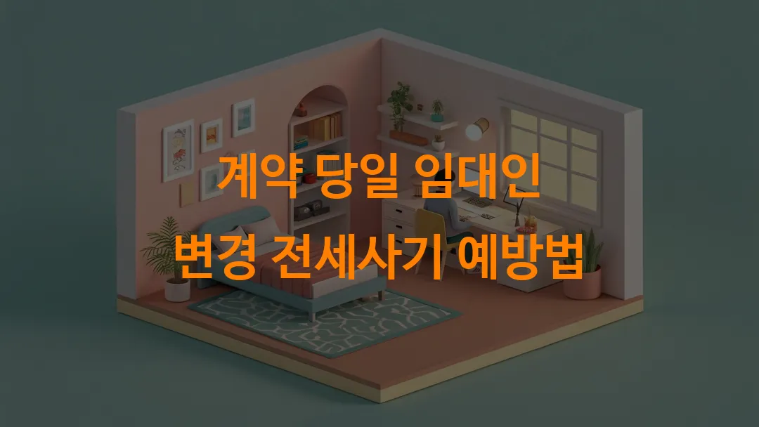 계약 당일 임대인 변경 전세사기 예방법