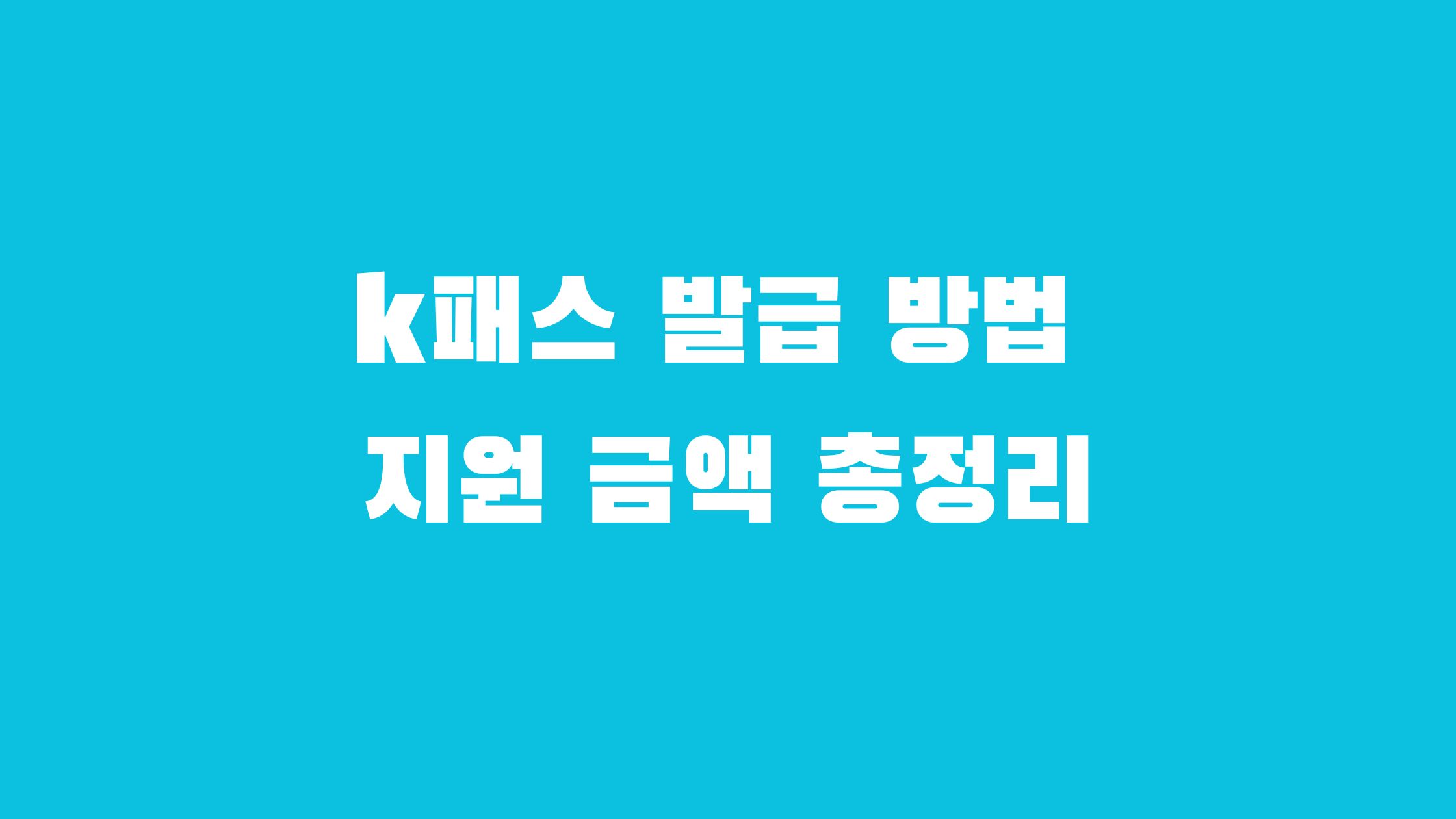 K패스 발급 방법