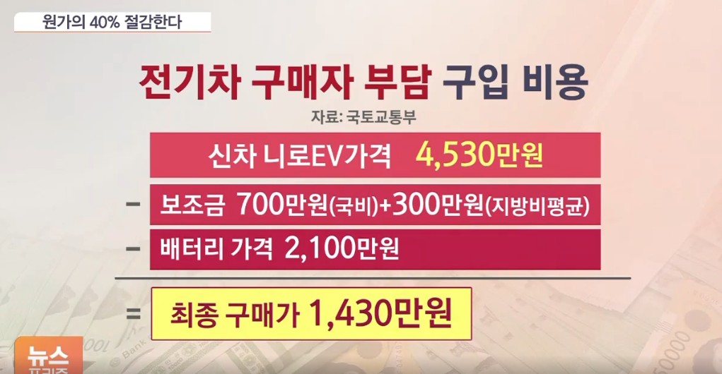 전기차 배터리 구독서비스 니로 구매 비용