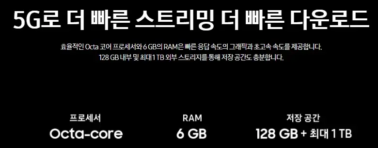 갤럭시A51 주요 스펙