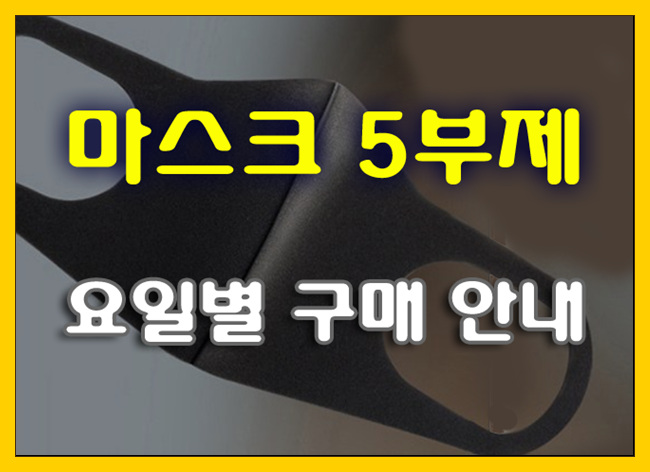  보건용 마스크 구매 방법 '마스크 5부제' 안내