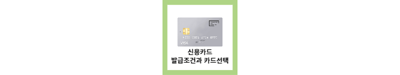  신용카드 발급조건 및 방법, 카드 선택