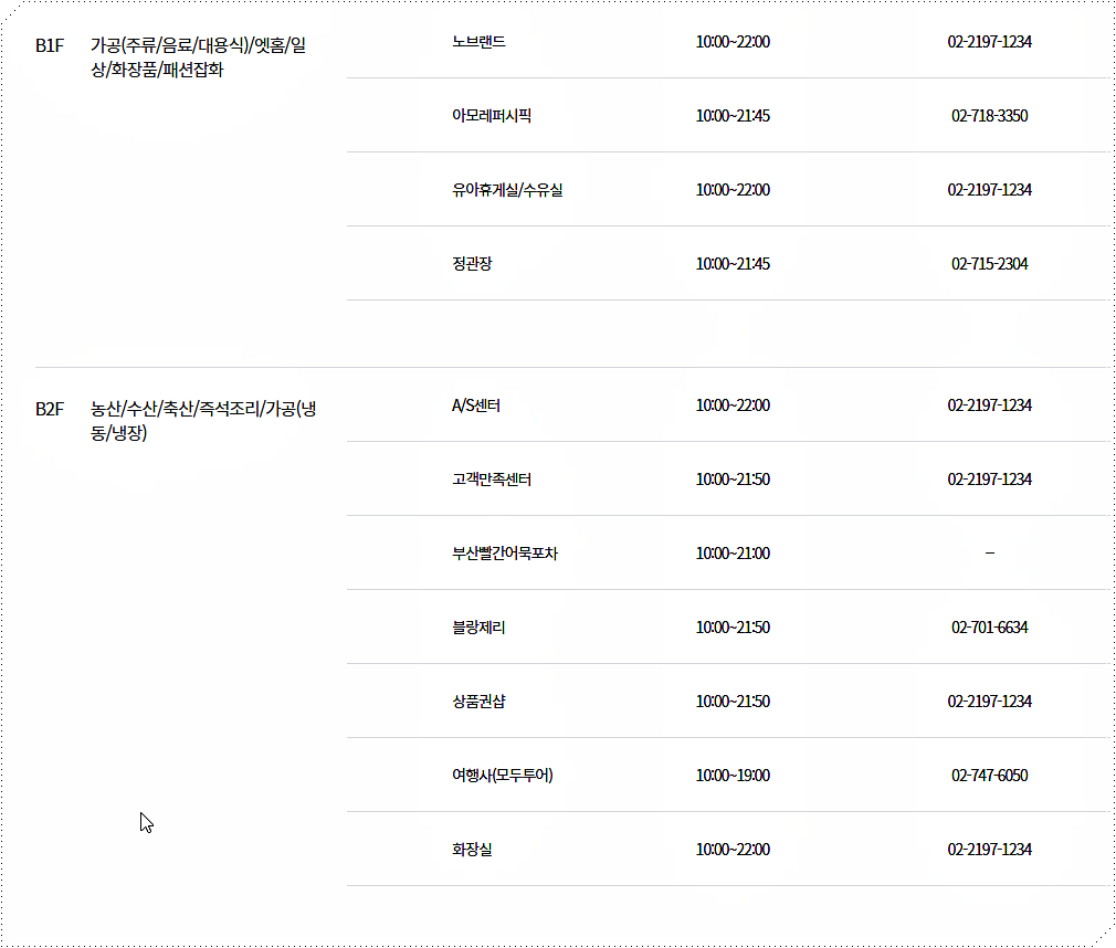 이마트 마포점 층별 안내 2