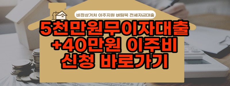 무이자 전세대출 비정상거처 이주지원 버팀목