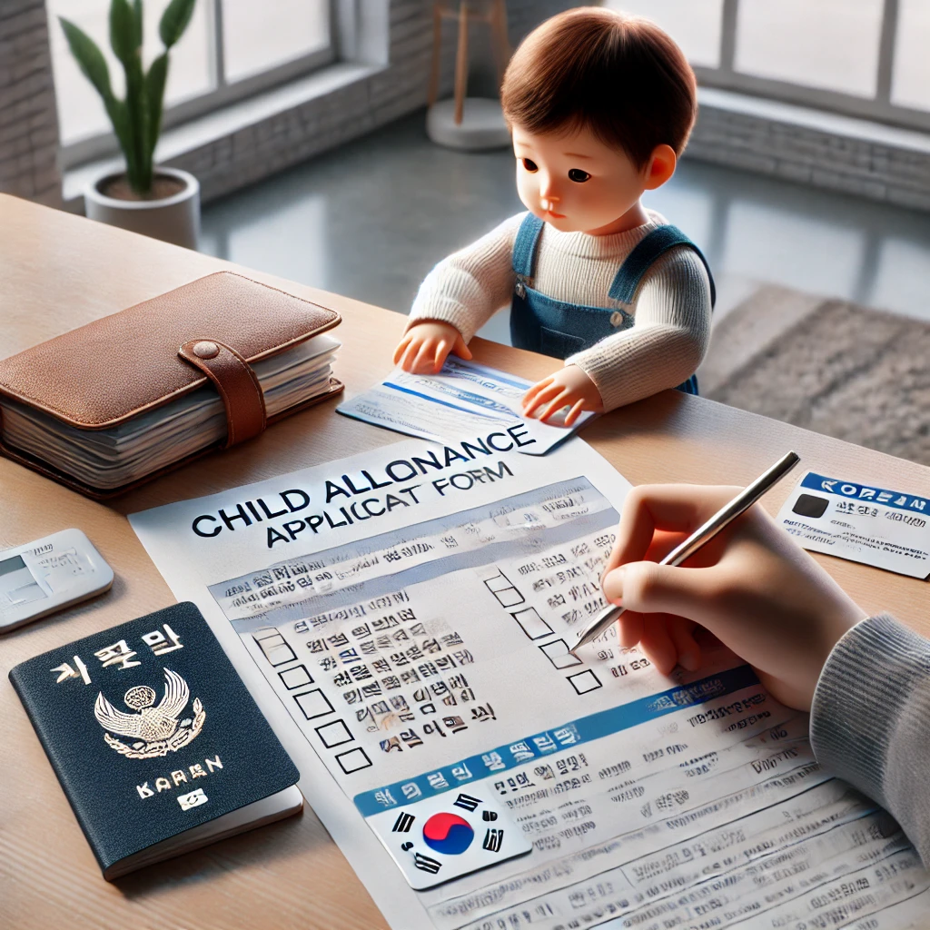  아동수당 신청서 작성과 함께 필요한 서류를 준비하는 보호자