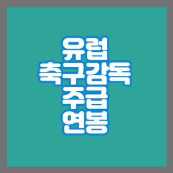 유럽축구감독주급연봉