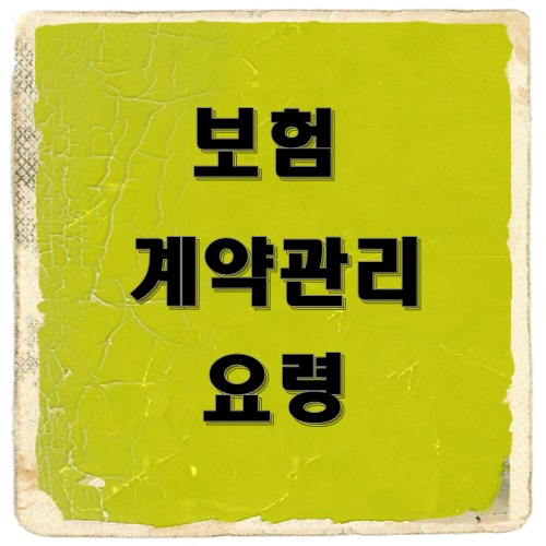 보험 계약 관리 요령