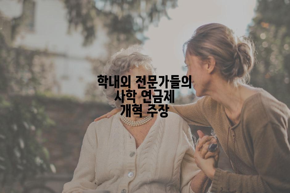 학내외 전문가들의 사학 연금제 개혁 주장