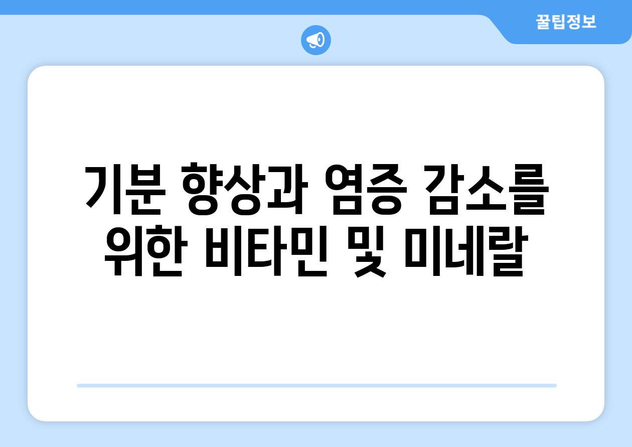 기분 향상과 염증 감소를 위한 비타민 및 미네랄