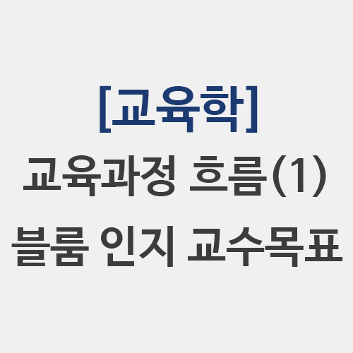  교과중심 교육과정 경험중심 교육과정 블룸 인지능력 교수 목표