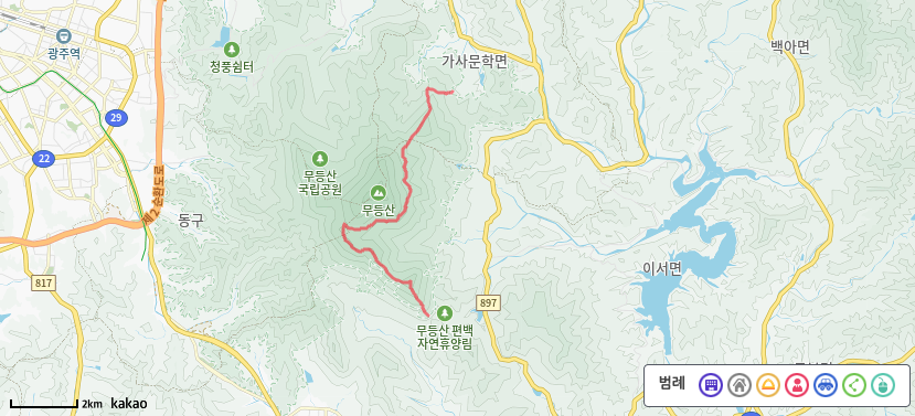 무등산 안양산(북산) 등산코스