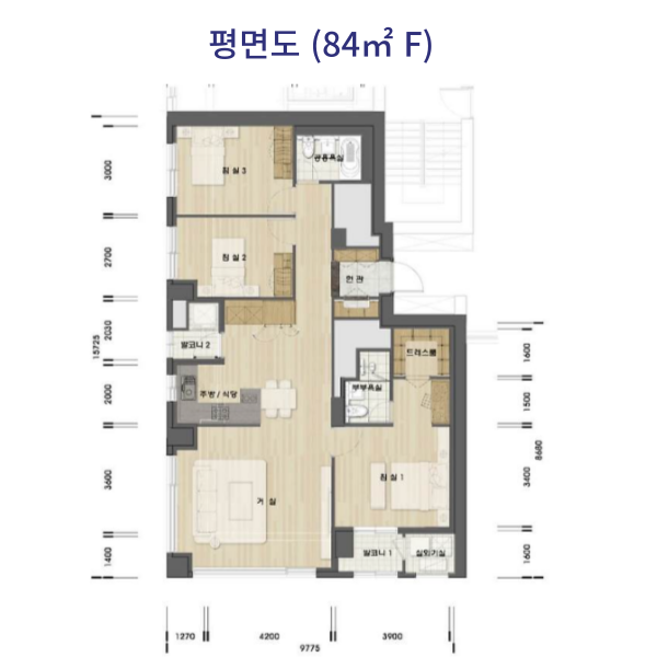 올림픽파크 포레온 평면도 84타입