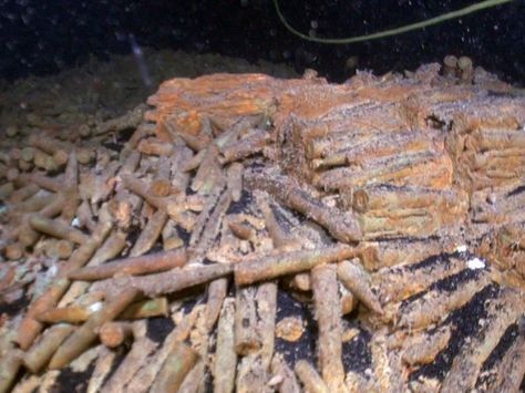 루시타니아 호 여객선 잔해에서 발견된 포탄