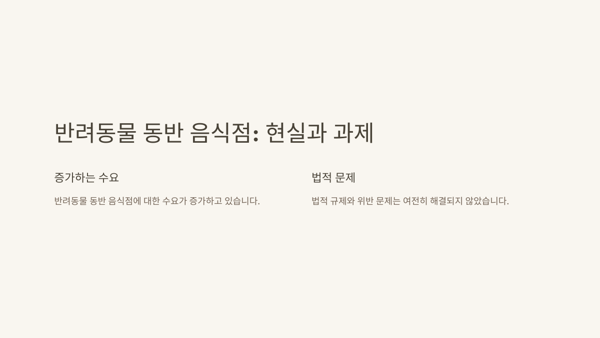 반려동물 동반 음식점, 현실과 과제