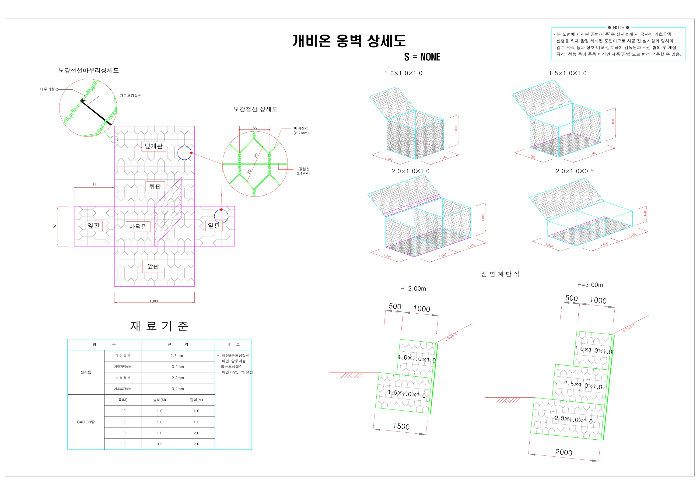 개비온 옹벽 상세도