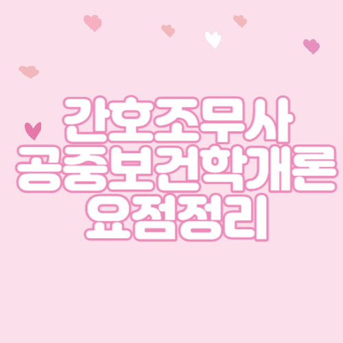  간호조무사 공중보건학개론 요점정리