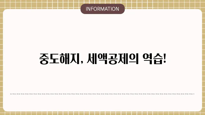연금저축 세액공제 중도해지시: 공제 취소 안내