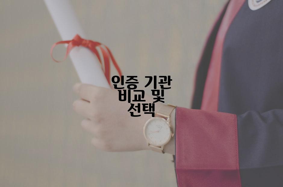 인증 기관 비교 및 선택