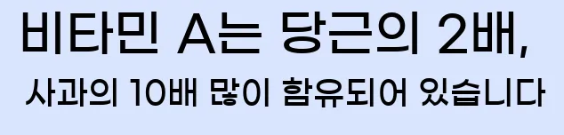  비타민 A는 당근의 2배, 사과의 10배 많이 함유되어 있습니다