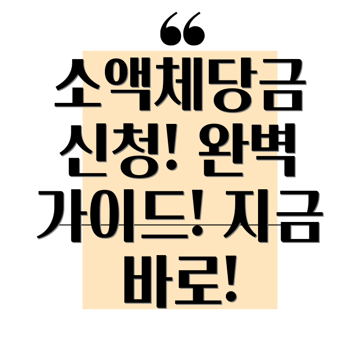 소액체당금 신청