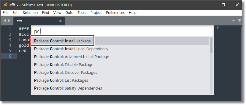 sublimetext - 색깔 표시 페키지 color highlight