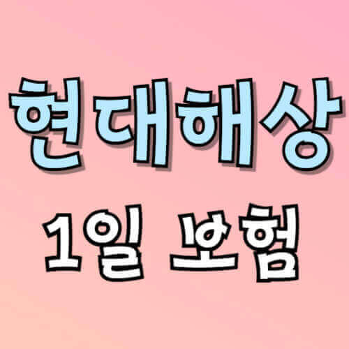 현대해상 1일 보험이라고 적힌 이미지