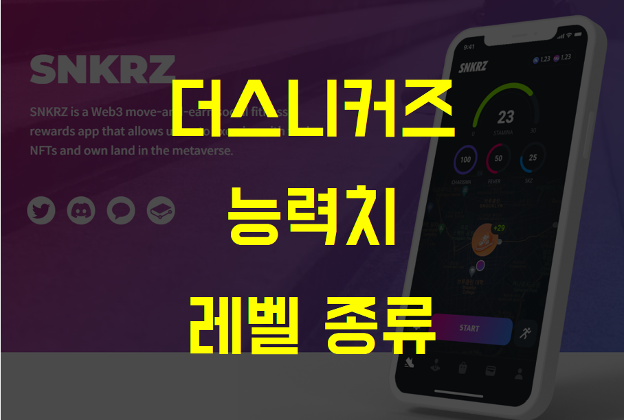  [코인] NFT 더 스니커즈 신발 종류 / 능력치 / 레벨 정보 (bolt 자전거 모드)