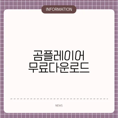 곰플레이어 무료다운로드