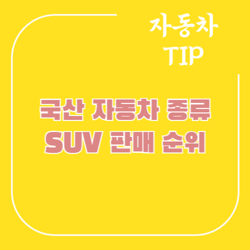 국산-자동차-종류-SUV-판매-순위