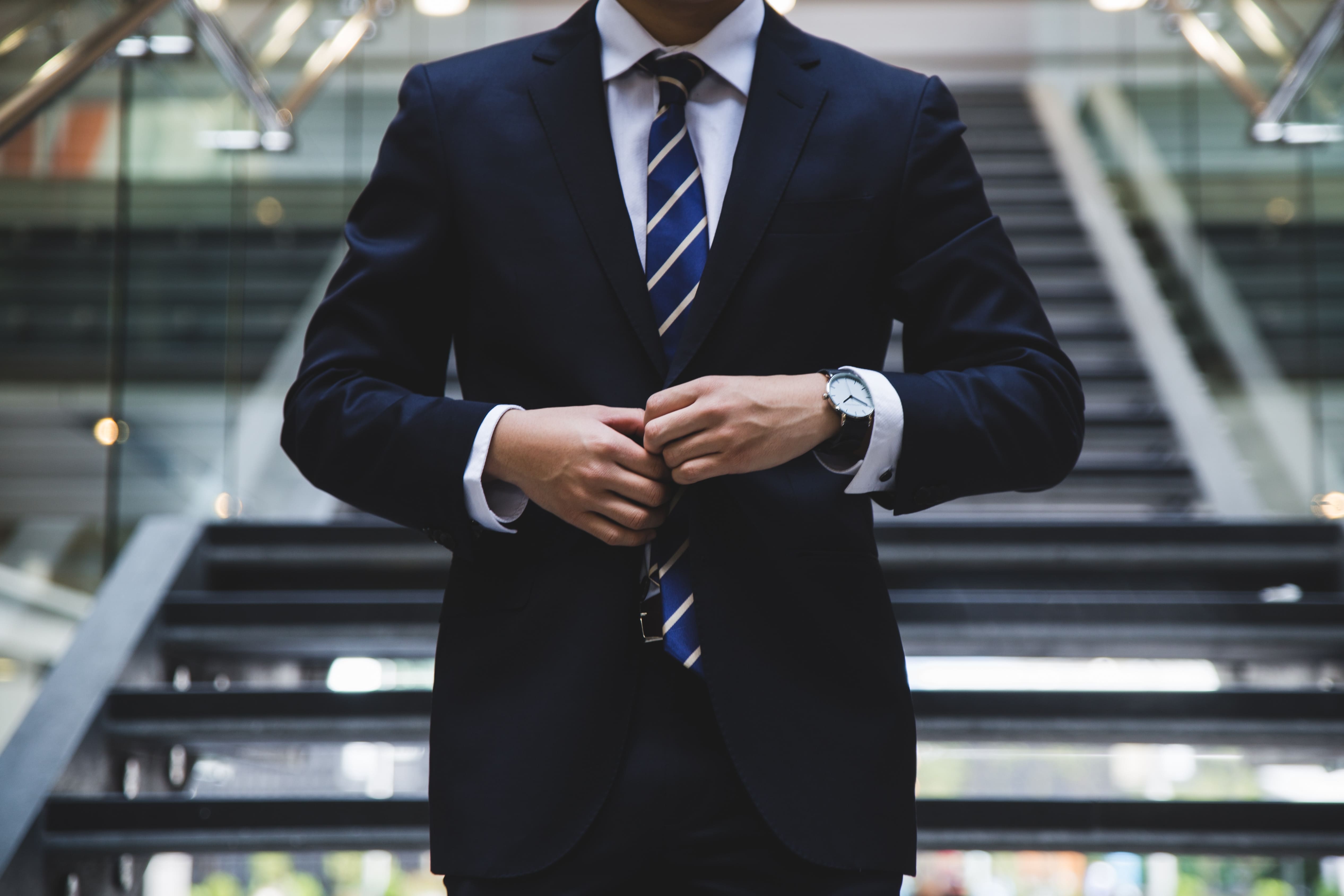 man wearing a business suit