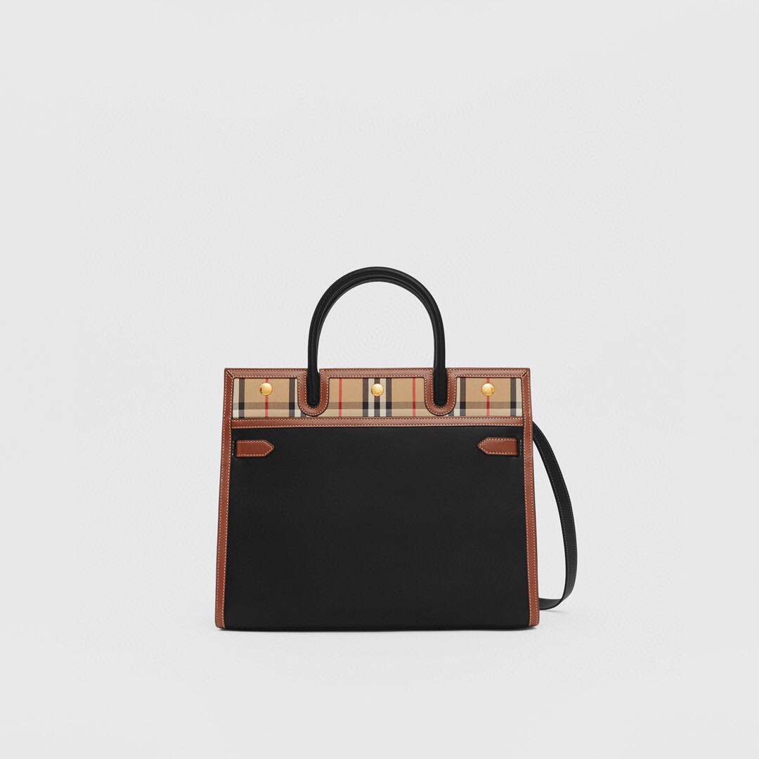  [BURBERRY] 버버리 미니 레더 빈티지 체크 투 핸들 타이틀 백 80252661