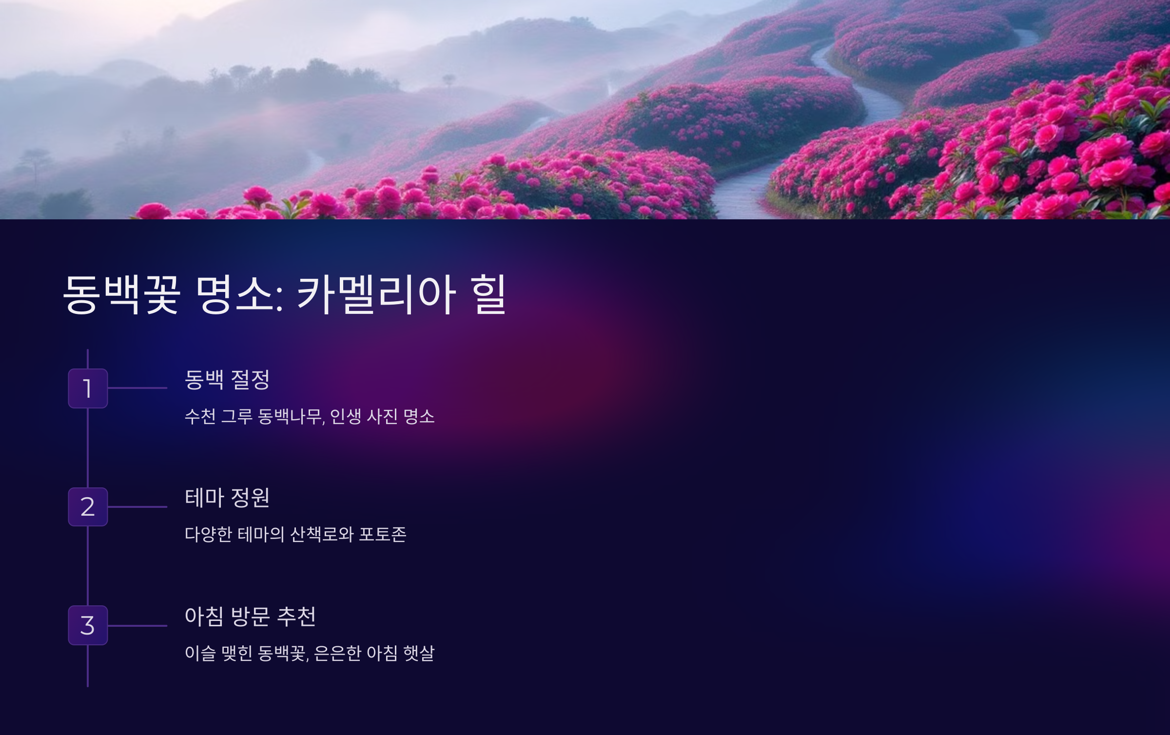 동백꽃 명소: 카멜리아 힐