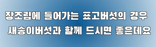 장조림에 들어가는 표고버섯의 경우 새송이버섯과 함께 드시면 좋은데요