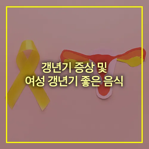 갱년기 증상 및 여성 갱년기 좋은 음식