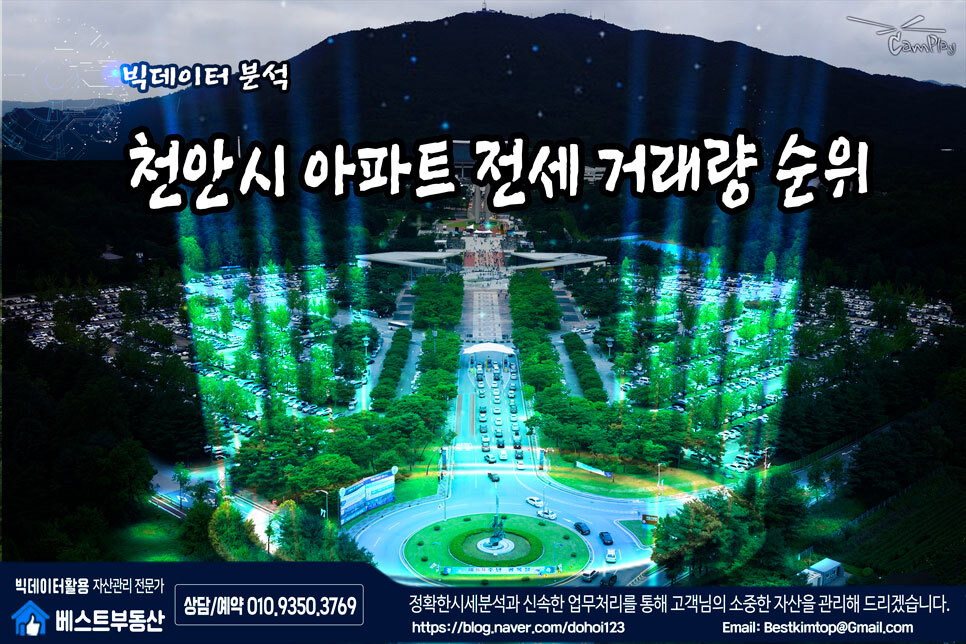  천안시 아파트 전세 거래량 순위 빅데이터 분석하기 !!!