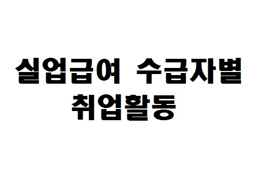 실업급여 재취업활동 횟수 및 범위