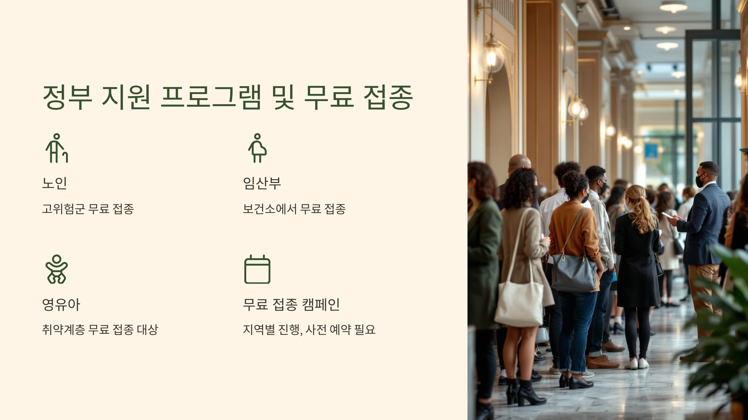 정부 지원 프로그램 및 무료 접종