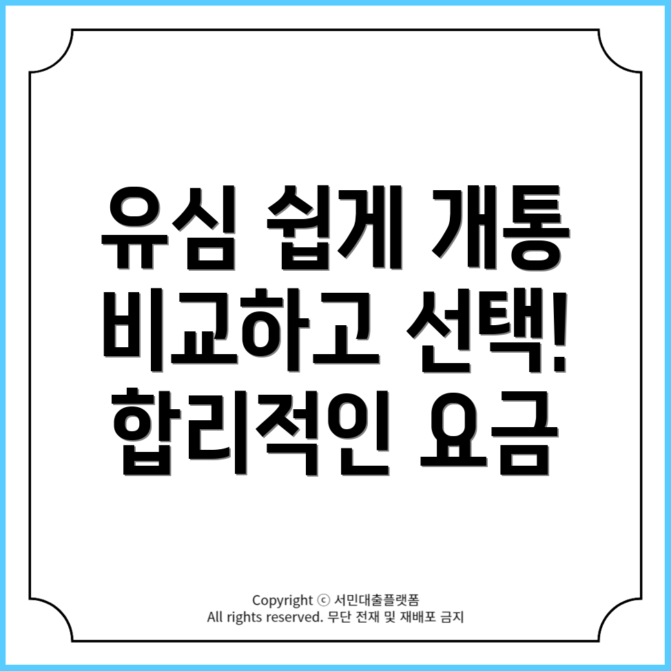 알뜰폰 유심, 이렇게 쉽게 개통하세요! 추천 유심 비교 가이드